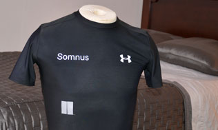 Somnus Sleep shirt measures sleep in a comfortable way in the privacy of your home.